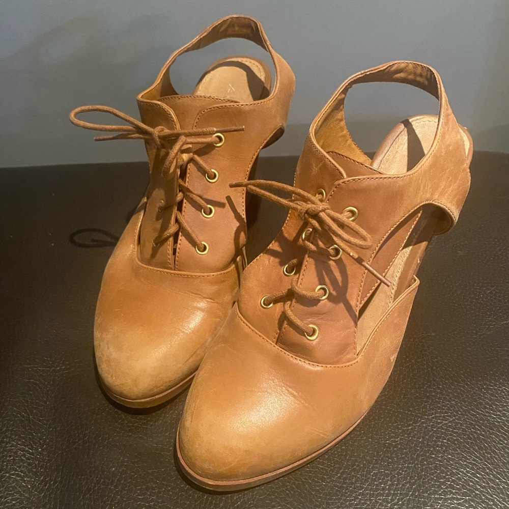aldo heeled cut out lace up booties